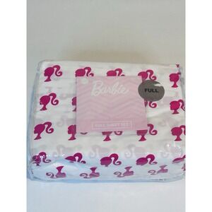 Barbie Full Sheet 4 Piece Set Silhouette 100% Cotton